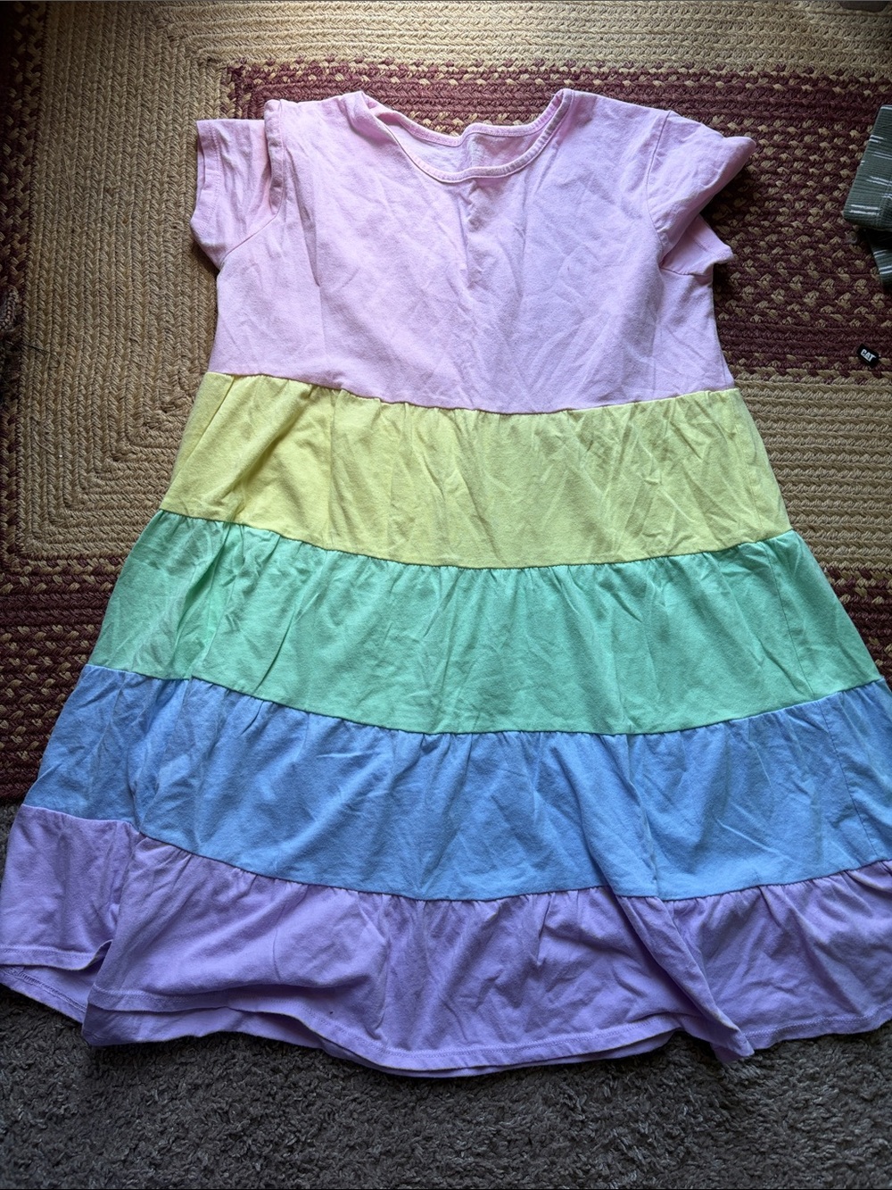 Celebrate It Pastel Tiered Rainbow Dress - Pink, Yellow, Mint, Blue, Lavender